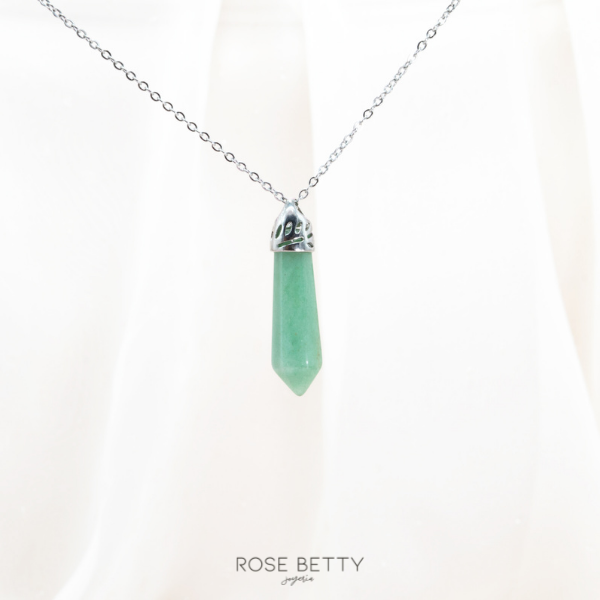 Collar Péndulo Aventurina Verde Rose Betty Joyeria
